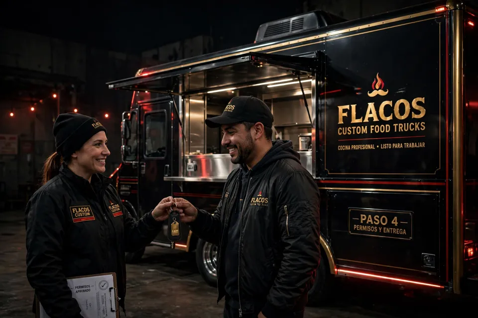 Entrega de llaves de un food truck terminado con permisos aprobados